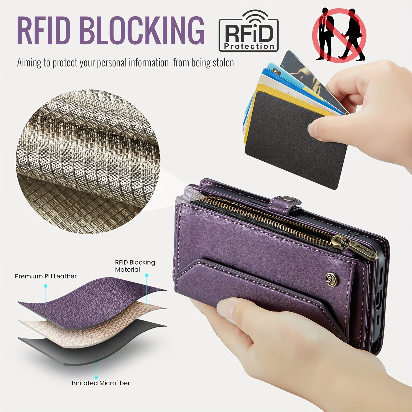 Premium Leather Wallet Phone Case with Wireless Charging and RFID Blocking – Flip Folio Design for iPhone 11/12/13/14/15 Pro Max – Secure and Stylish Protection