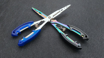 Rust-Proof Saltwater Fishing Pliers with Split Ring Hook Removers - Includes Quick-Access Lanyard and Secure Sheath, Essential Gear for Smooth Tackle Management
