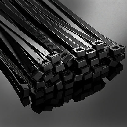 300pcs Heavy-Duty Nylon Cable Ties Set - Assorted Sizes 16"/8"/6", UV Resistant, Self-Locking, High Tensile Strength - Black Zip Ties for Home, Office, Industrial Cable Management