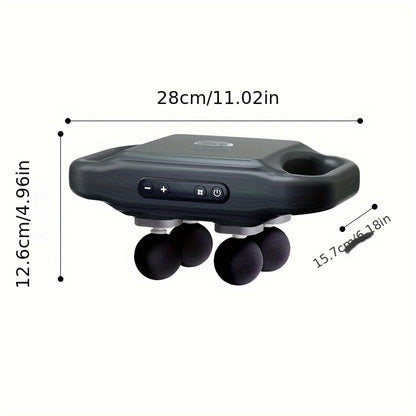 4 Head Handheld Deep Tissue Massager – Professional Equipment for Full Body Relaxation, Foot, Leg, Waist, Back, Neck and More