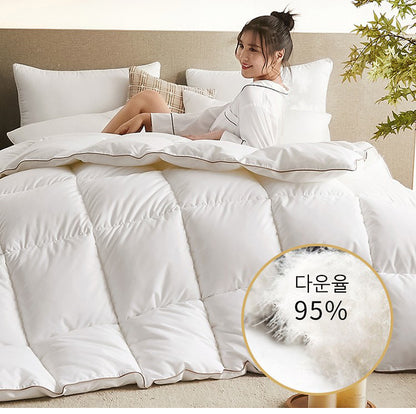 95% White Goose Down Quilt – Winter Cotton, Thick & Lightweight, High-Quality Breathable Household Bedding
