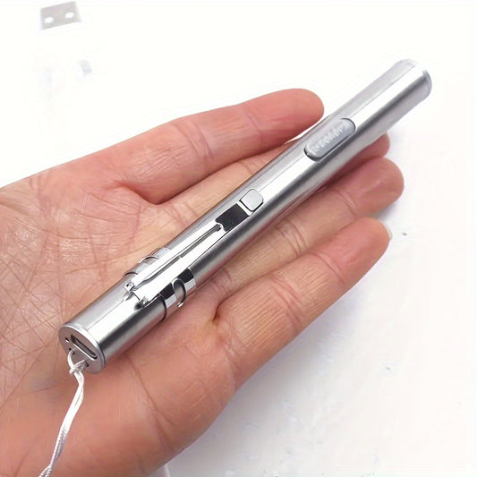 8000 Lumens Mini Penlight Lamp – USB Rechargeable Pocket LED Flashlight with Lanyard