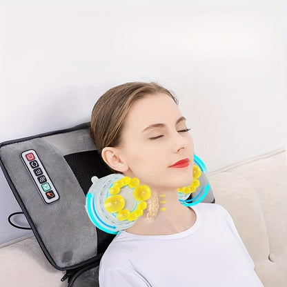 Ultimate Relaxation Massage Mattress – 10-Zone Vibration, Neck Kneading and Hot Waist Compress, Safe 12V Power