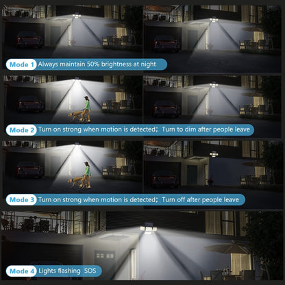 2Pcs Super Bright Solar Motion Sensor Outdoor Floodlight – 4 Adjustment Modes, Intelligent Auto Adjust, Remote Control