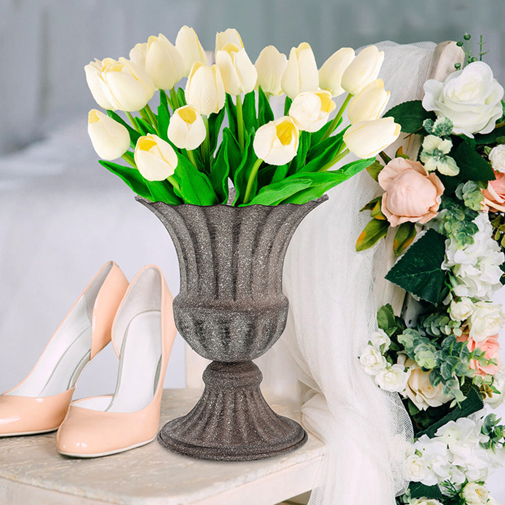 Metal Cemetery Vase – Grave Flower Holder for Headstones, Fresh or Artificial Flowers, Tombstone Marker for Memorials and Sympathy