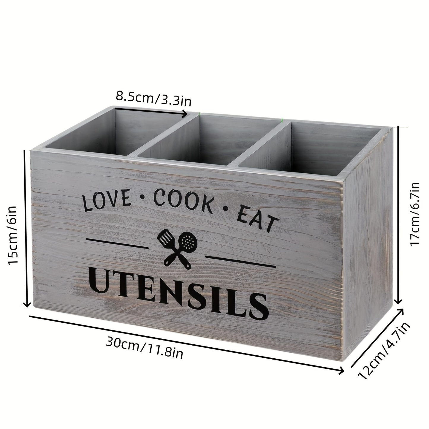 Wooden Desktop Tableware Storage Box with Grids – Chopsticks Organizer for Kitchen, Bedroom, and Desk – Ideal New Year Spring Festival Gift