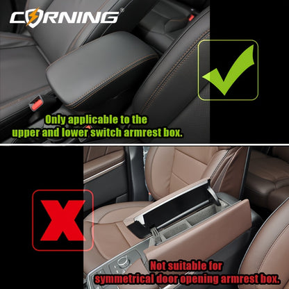 CORNING Luxury Faux Leather Car Armrest Pad – Waterproof, Extended and Heightened Center Console Cushion for Enhanced Comfort