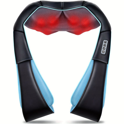 Heated Shiatsu Neck and Shoulder Massager – Deep Kneading Massage for Neck, Back, Waist and More, Ideal Gift for Men, Women, and Parents