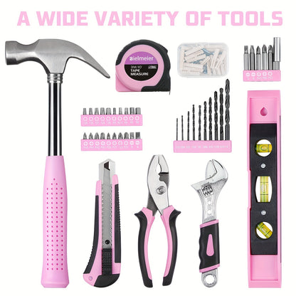 Bielmeier 12V Pink Cordless Drill Set & 20V 58pcs Black Cordless Drill Set – Essential Women's Power Tool Set for Home Projects, Stylish Pink Accessories for Home Maintenance
