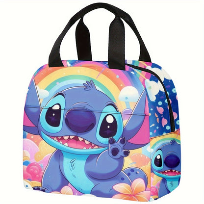 Stitch Themed Insulated Lunch Bag - Portable, Spill-Proof, and Keeps Food Fresh - Ideal for Office, School, and Outdoor Activities