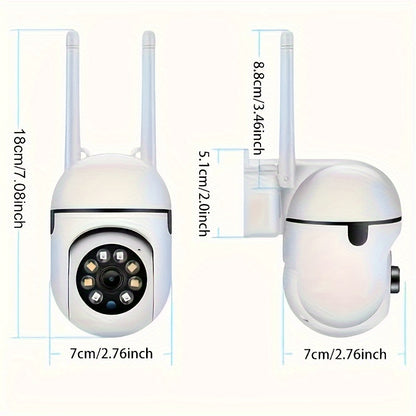 Spherical Security Camera – 1080P Wireless Wi-Fi with Motion Detection, Color Night Vision, and 355° Panoramic Surveillance – Smart Home Camera with Alarm Push, Two-Way Audio, Dual-Band Wi-Fi