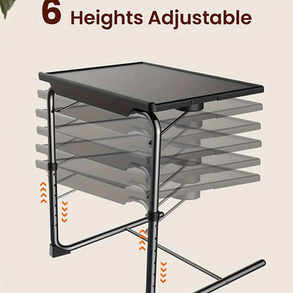 Adjustable Tray Table – 6 Height Levels and 3 Tilt Angles, Foldable Dining Table for Home and Kitchen Use, Flexible Design