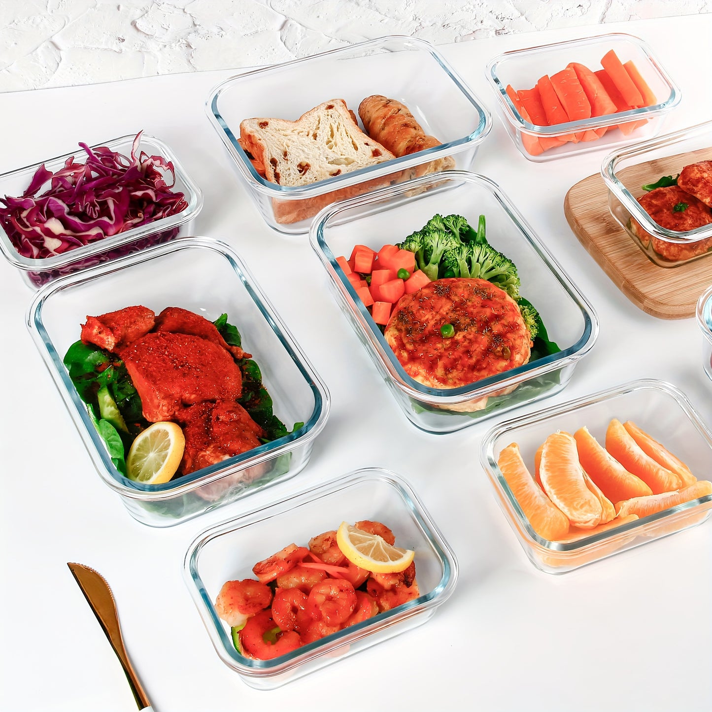 10-Pack Glass Meal Prep Containers Set with Airtight Lids – Durable Food Storage & Glass Lunch Boxes for Home, Kitchen, Office