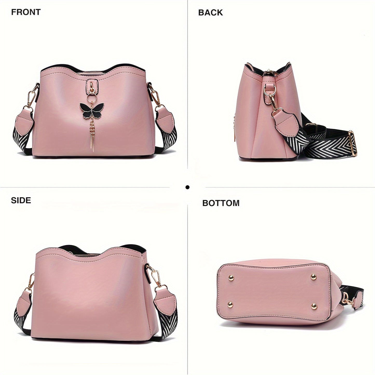 Small Crossbody Bags for Women - Fashion Butterfly Bucket Purses, Lightweight Shoulder Handbags