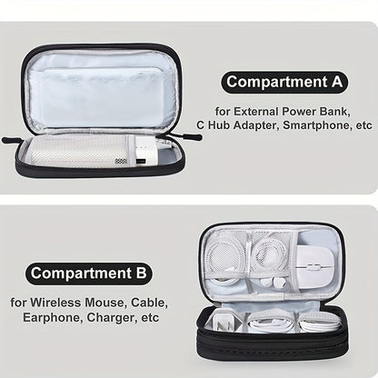 Premium Travel Cable Organizer Bag - Double Layer Waterproof Pouch - Portable and Convenient Cable Storage for Effortless Travel