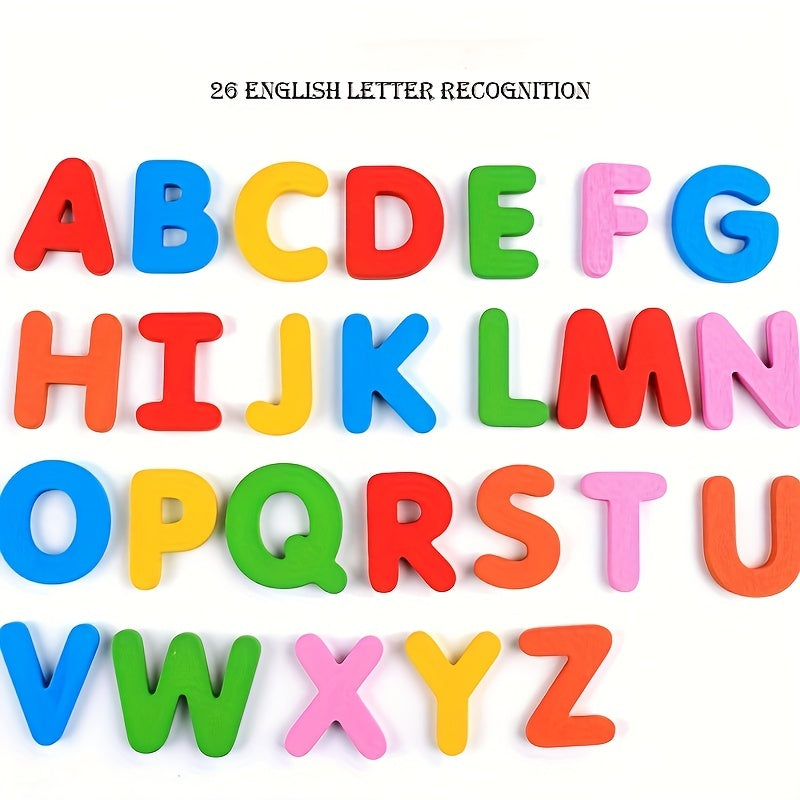 Wooden Alphabet Flashcards Set – Educational ABC Learning Toys for Toddlers, Puzzle Game for Preschool Activities, Ideal Halloween & Christmas Gift
