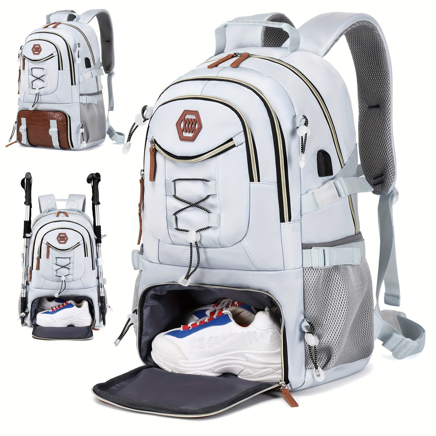 Outdoor Travel Backpack – Large Capacity Sports and Camping Backpack with Laptop Compartment and Shoe Storage, Ideal for Men and Women, School Bags, Gifts for Easter and Valentine's Day