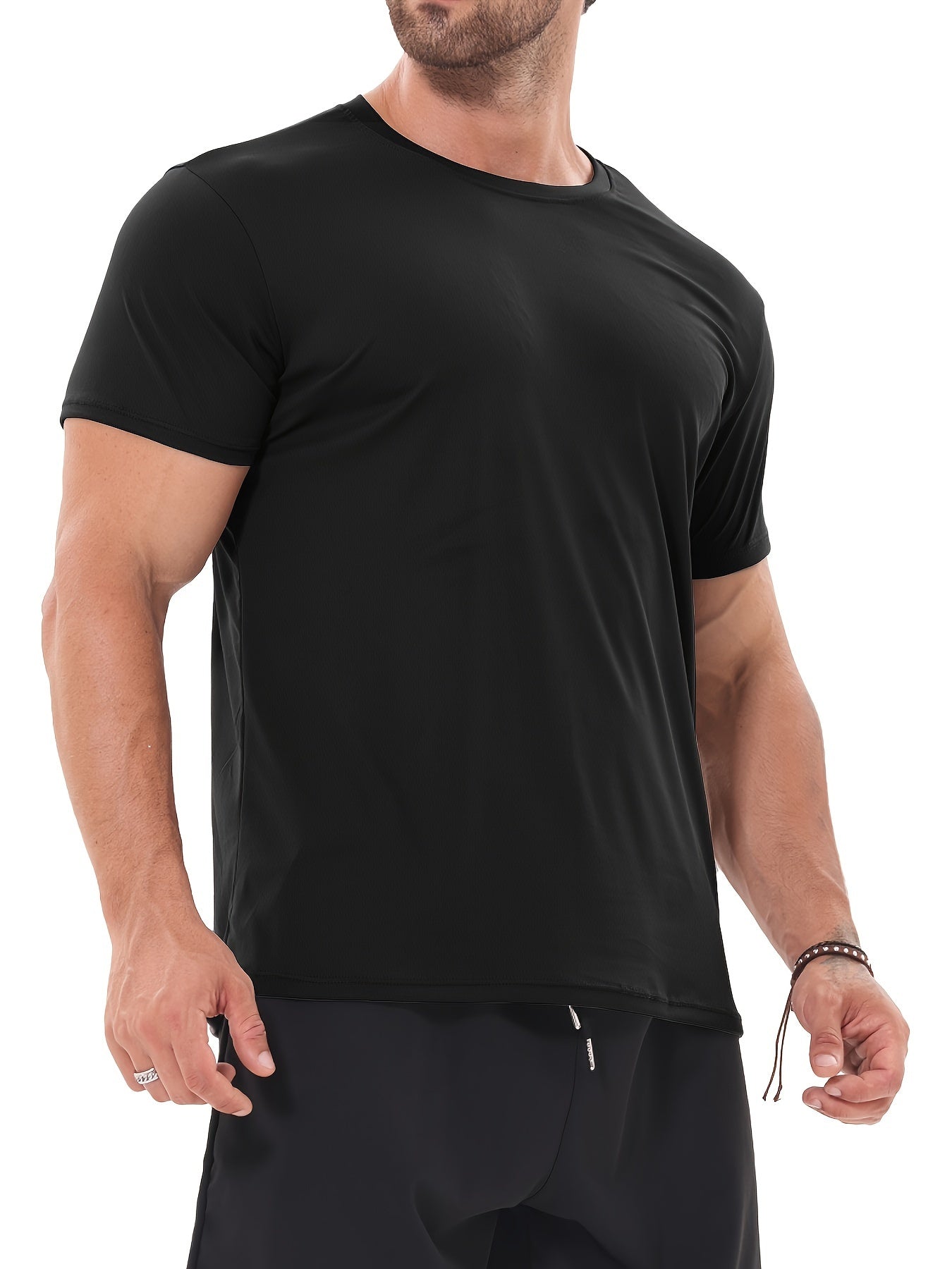 TELALEO 6-Pack Workout Shirts for Men – Short Sleeve Athletic Tops, Quick-Dry Crew Neck T-Shirts for Running