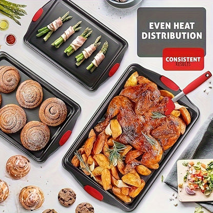 Premium Carbon Steel Baking Sheet Set – Non-Stick Cookie Sheet & Grilling Tray, Oven Accessories for Baking and Cooking (1pc/1 set)