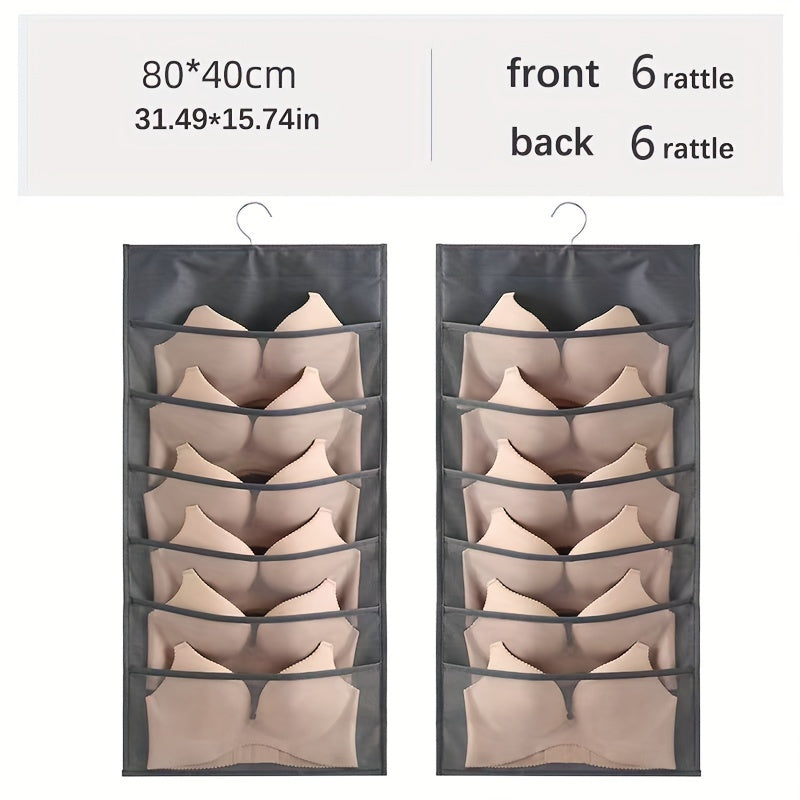 Double-Sided Underwear Organizer Bag - Versatile Lingerie and Socks Storage, Space-Saving, Travel-Friendly with Easy-to-Hang Feature