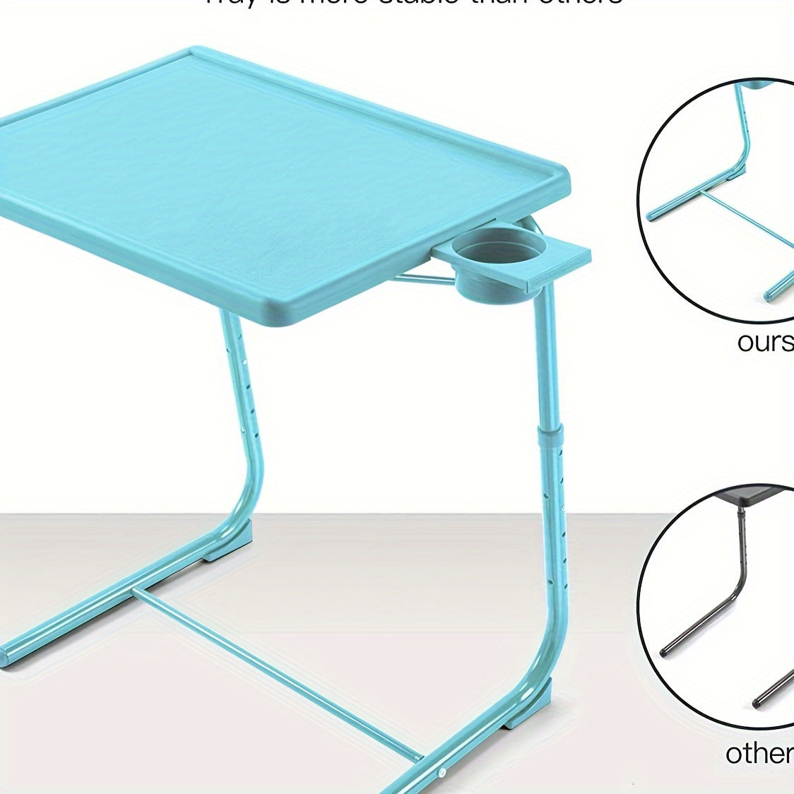 Adjustable Tray Table – 6 Height Levels and 3 Tilt Angles, Foldable Dining Table for Home and Kitchen Use, Flexible Design