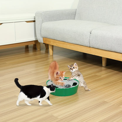 Automatic Electric Interactive Cat Toy - Running Mouse with Rotating Teaser for Pop and Play Hide and Seek
