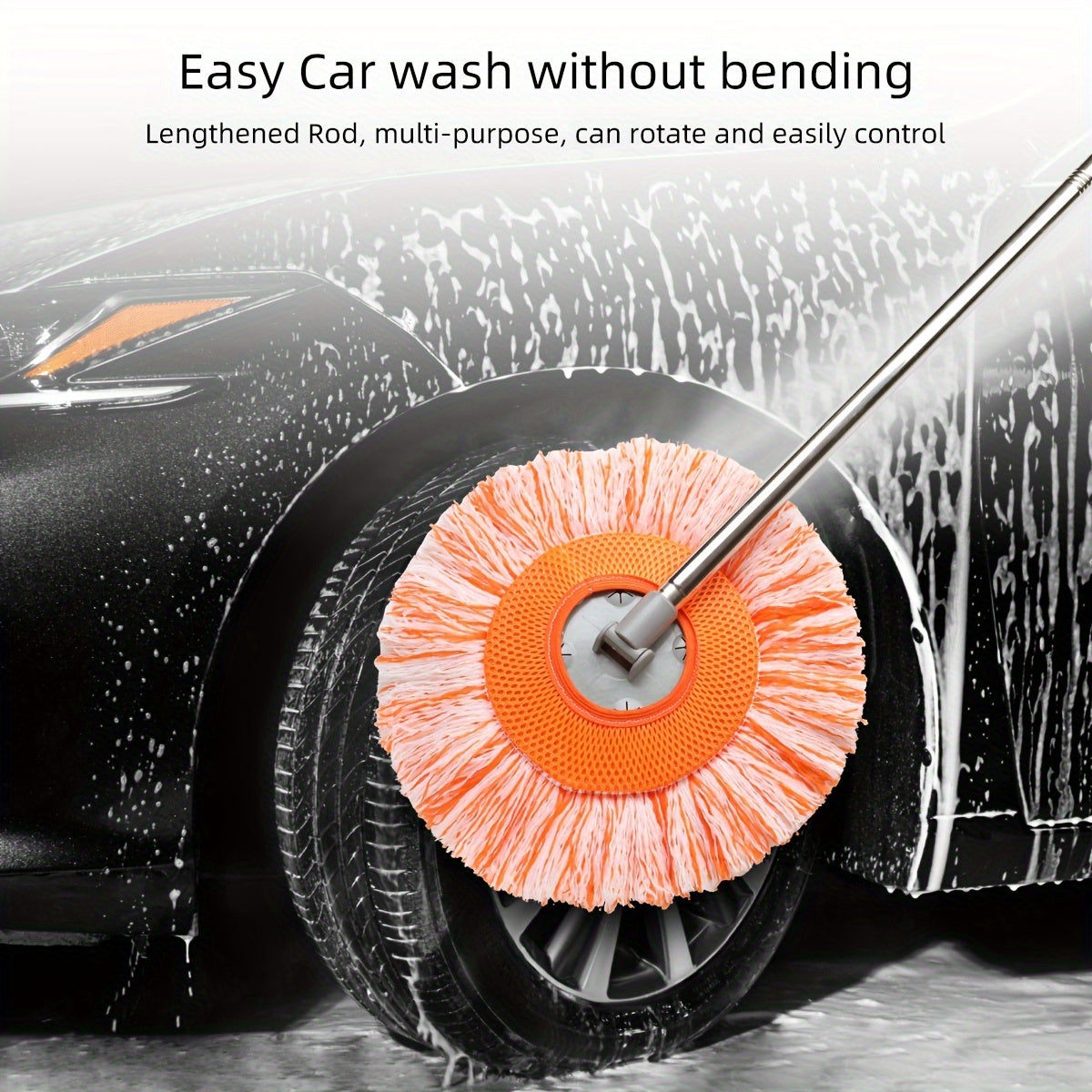 Versatile Ceiling Mop - Flexible Rotating Design for Effortless Dust and Wet Cleaning on Floors, Walls, Tiles, Glass, and Cars