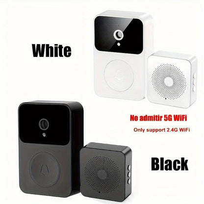 Wireless Doorbell Camera – HD Night Vision, WiFi Rechargeable Security Doorbell with Two-Way Calls, Photo, Recording, APP Control, Voice Change ( White )