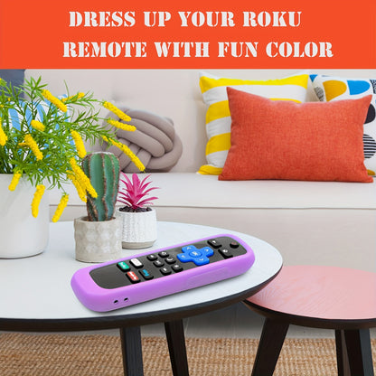 2pcs Universal Silicone Remote Cover with Lanyard - Glow-in-the-Dark, Protective Sleeve for Roku TV, TCL, Hisense Streaming Stick and Voice Remotes