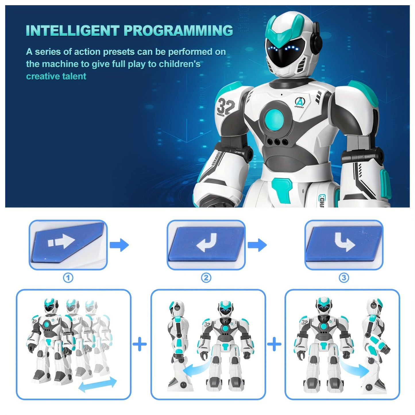 Remote Voice Control Large Robot - 2.4GHz WiFi, Programmable with Gesture Sensing, Science Story Toy, Ideal for Kids' Christmas & Halloween Gifts