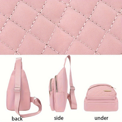 3 Piece Chic Pink Travel & Fitness Bag Set – Large Capacity Waterproof Oxford Fabric Duffle with Shoulder Strap and Cosmetic Bags