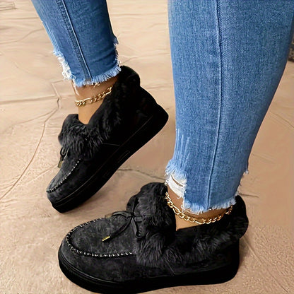 Women's Warm Plush Winter Ankle Boots - Cozy Snow Boots for Cold Weather
