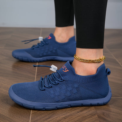 Women's Wide Toe Box Knit Sneakers: Comfortable Casual Walking Shoes