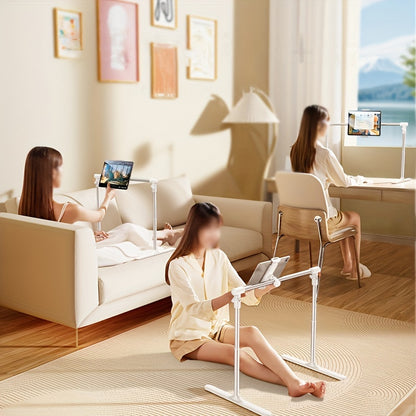 Adjustable Aluminum Tablet Stand – Foldable and Portable, Clamp Design for Phones and Tablets, Ideal for Bedside and Desktop Use