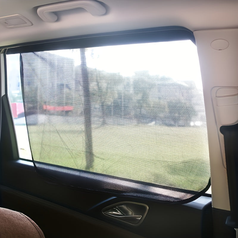 4 Pack Car Window Sunshade Curtains – Magnetic Attachment, Polyester Thermal Insulated Fabric, Sun Blocker Panels for Vehicle Protection