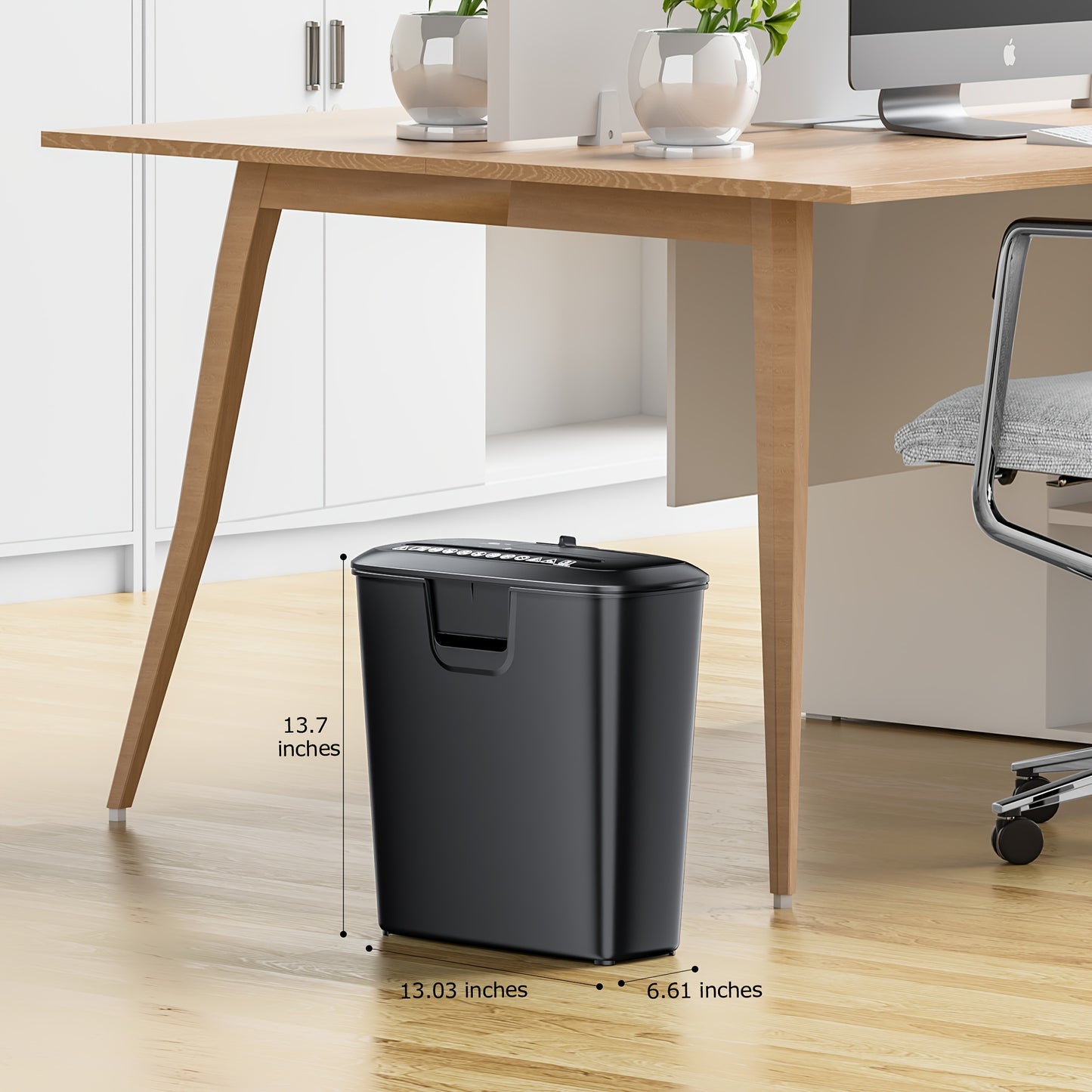 8 Sheet Strip-Cut Paper Shredder for Home Office - High-Capacity, Destroys CDs & Credit Cards, 3.4-Gallon Wastebasket - Features Overheat Protection and Jam-Free Operation