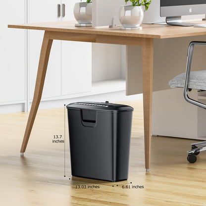 8 Sheet Strip-Cut Paper Shredder for Home Office - High-Capacity, Destroys CDs & Credit Cards, 3.4-Gallon Wastebasket - Features Overheat Protection and Jam-Free Operation