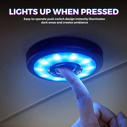 Multicolor USB Rechargeable LED Car Interior Dome Light – Magnetic Roof Mount, Portable, Energy-Efficient, Ideal for Vehicle, RV, Camping, Reading, Bedroom