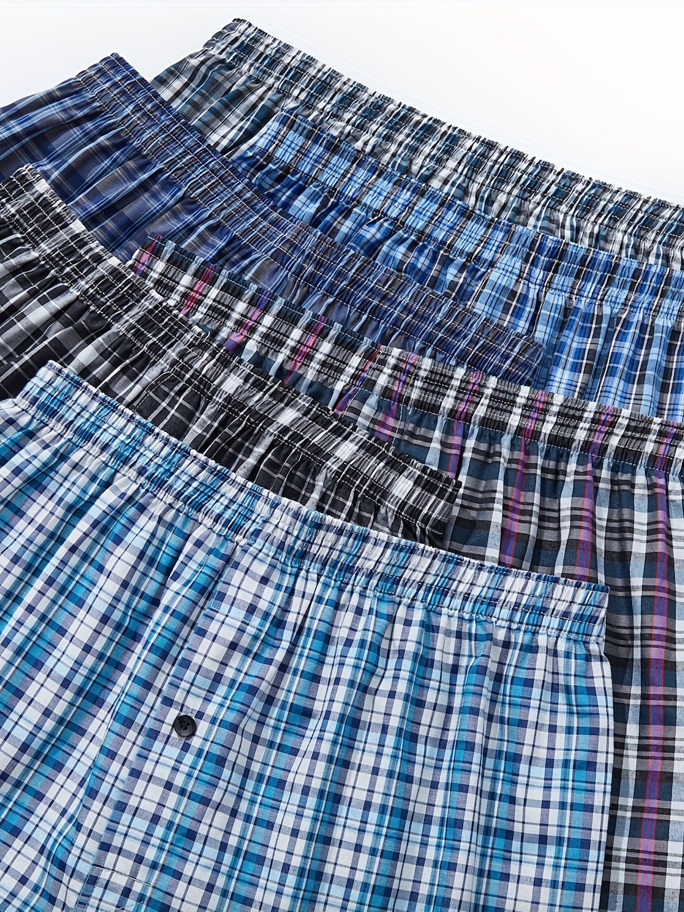 10 Pcs JupiterSecret Men's Loose Fit Cotton Blend Boxer Shorts - Elastic Waistband, Button Fly, Striped Pattern, Non-Stretch Fabric - Casual Wear for Everyday Comfort - Random Style