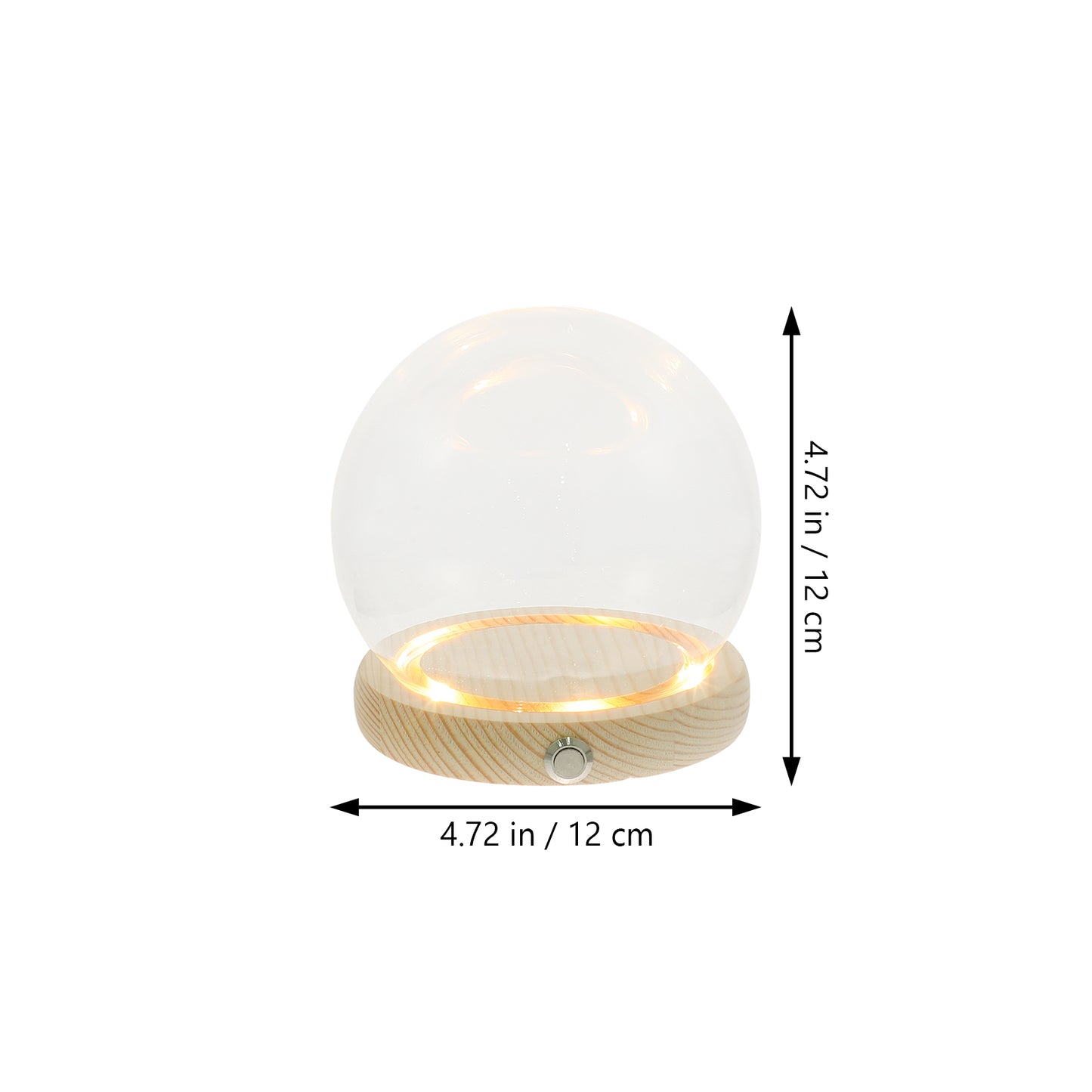 Handmade Glass Display Dome – Clear Plant Pots with LED Lights, Glowing Eternal Preserved Flowers Decor