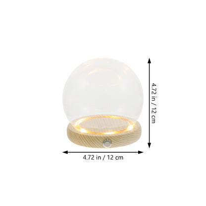 Handmade Glass Display Dome – Clear Plant Pots with LED Lights, Glowing Eternal Preserved Flowers Decor