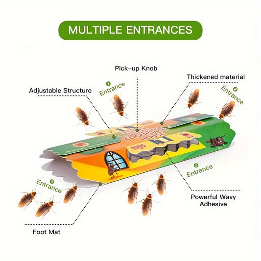 Cockroach Catcher Sticky Trap – Available in 5/10/15pcs – Effective for Roaches, Ants, Spiders, and Beetles – Ideal for Living Room, Kitchen, Bedroom, and Warehouse