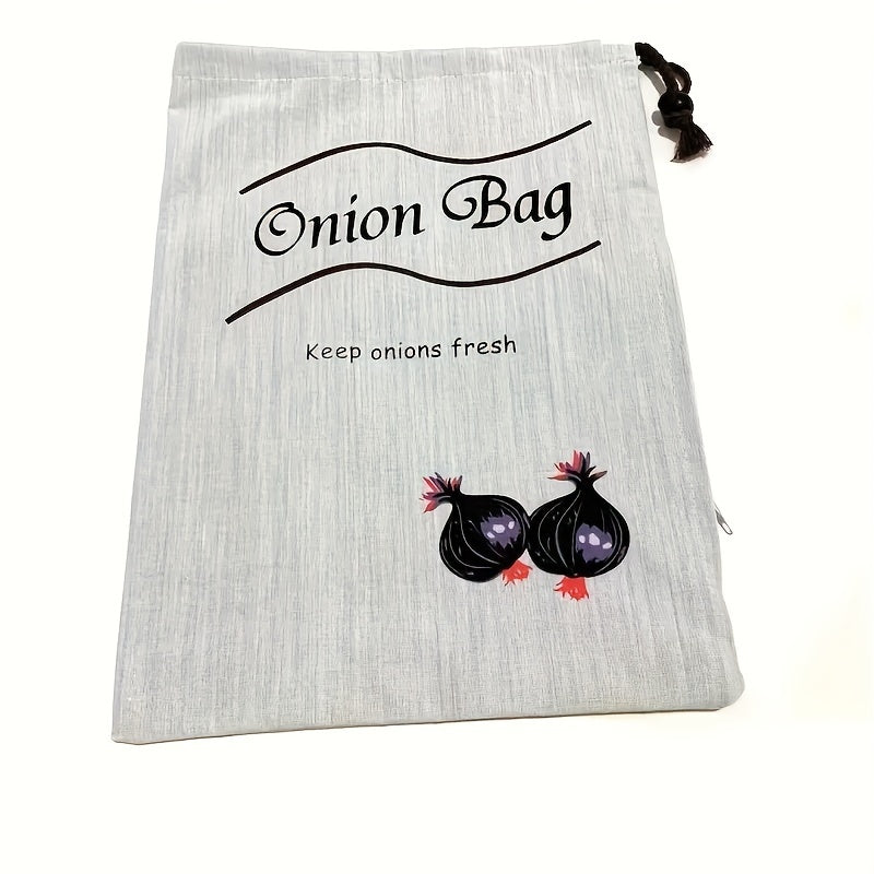 Set of 2 Reusable Vegetable Bags – Food-Safe Drawstring Storage for Fresh Potatoes, Onions & Root Veggies, Prevent Sprouting, Kitchen Organizer