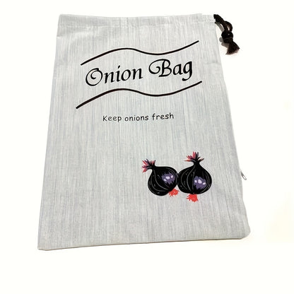 Set of 2 Reusable Vegetable Bags – Food-Safe Drawstring Storage for Fresh Potatoes, Onions & Root Veggies, Prevent Sprouting, Kitchen Organizer
