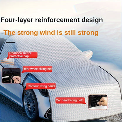 Heavy-Duty Car Windshield Snow Cover – Universal Fit for All Seasons, Protects Against Snow, Frost & Ice, Durable & Easy Install for Clear Visibility
