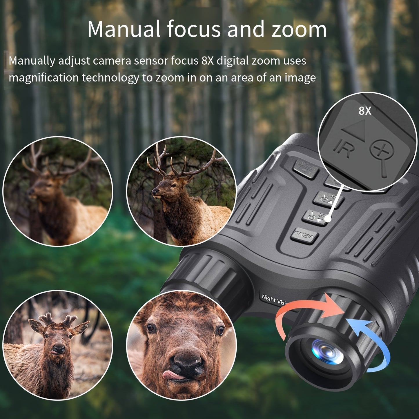 4K Night Vision Goggles - 3.2-Inch Screen, Infrared Digital Binoculars with 32GB Storage for Camping Photos & Videos