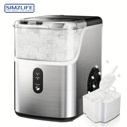 34Lbs Nugget Ice Maker & 26Lbs Bullet Ice Maker - Soft Chewable Crushed Ice Machine, Portable Countertop Ice Maker with Auto-Cleaning, Basket & Scoop, One-Button Operation for Home Use