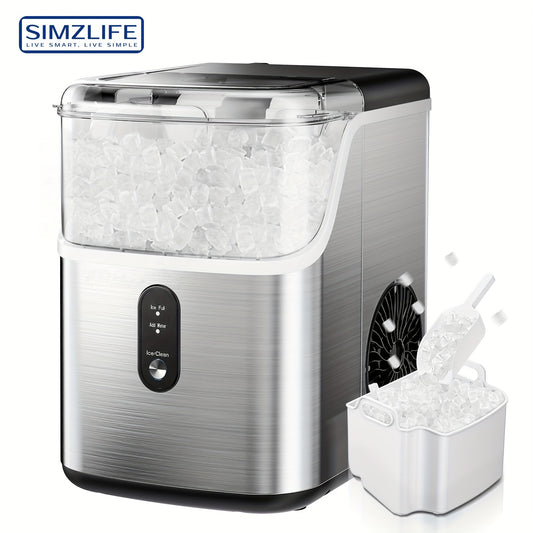 34Lbs Nugget Ice Maker & 26Lbs Bullet Ice Maker - Soft Chewable Crushed Ice Machine, Portable Countertop Ice Maker with Auto-Cleaning, Basket & Scoop, One-Button Operation for Home Use