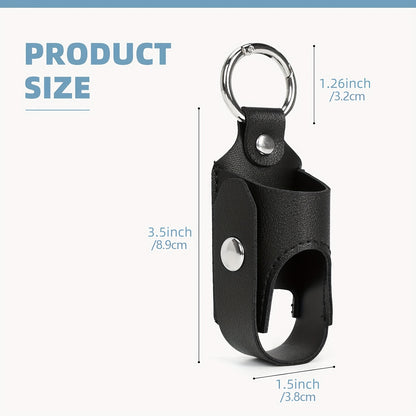 Asthma Inhaler Holder - Lightweight Portable PU Leather Case for Adults and Kids, Black ( Inhaler Not Included )