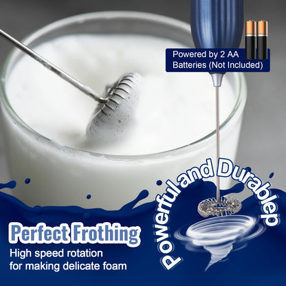 1pc Lalayuan Electric Milk Frother - Mini Battery-Operated Stainless Steel Drink Mixer, Handheld Whisk for Coffee, Latte, Cappuccino, Chocolate & Matcha (Batteries Not Included)